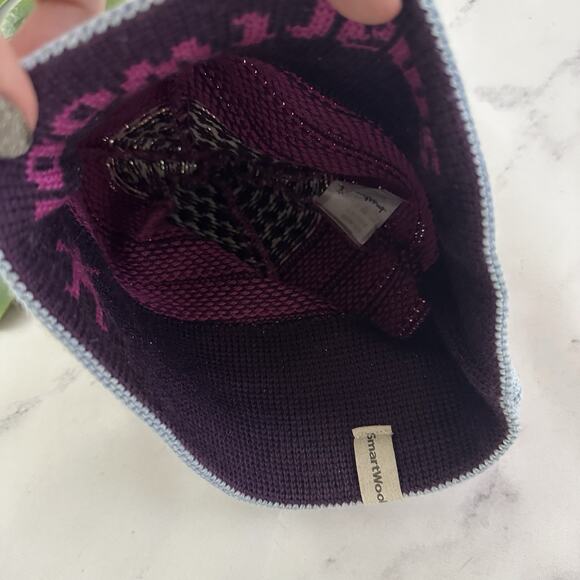 Smartwool Womens Beanie Knit Hat Merino Wool Pink White One Size Warm - Picture 3 of 5